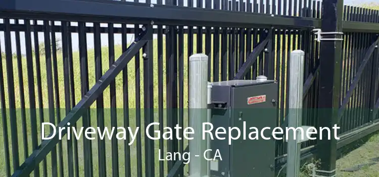 Driveway Gate Replacement Lang - CA